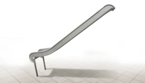 Stainless steel slide module for platform 180 cm width 100 cm on tiled surface.
