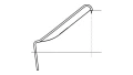 Stainless steel slide module for platform 180 cm width 100 cm diagram.