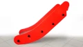 Red Metal HDPE slide module for platform 120 cm (width 100 cm) on white background.