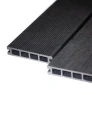 WPC Terrassendielen mit Hohlkammerprofil, Stärke 2,5 cm, Länge 290 cm, schwarz.